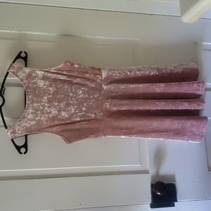 Pink velvet dress